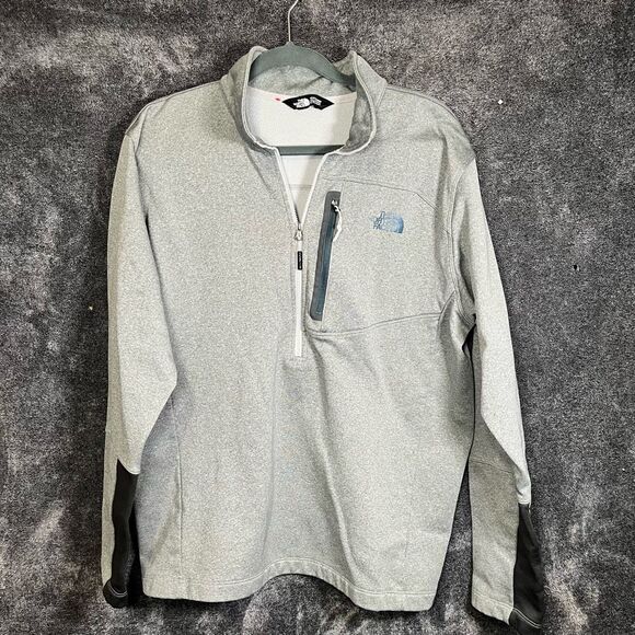 THE NORTH FACE Cugo Sweater Mens XL Grey Pullover 1/4 Zip Long Sleeve - Picture 1 of 5